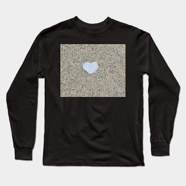 Heart shaped Beach Glass Long Sleeve T-Shirt by ToniaDelozier